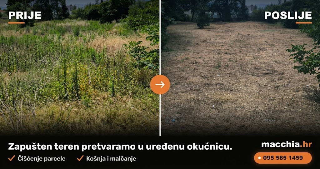 Košnja visoke trave u Rijeci — primjer završenog posla